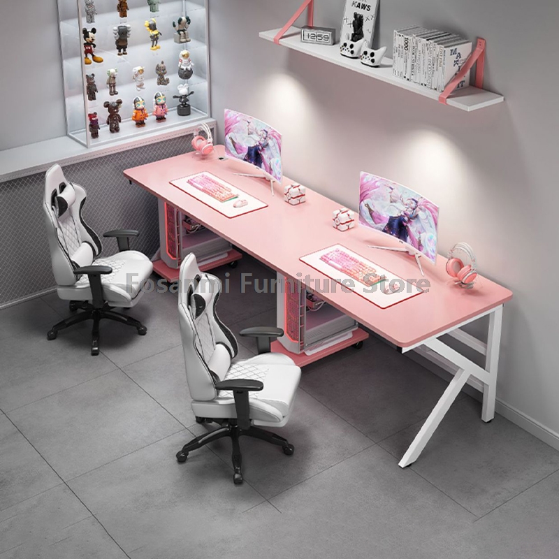 Home Office With Two Desks - Büyük 2 Kişilik Oyuncu Bilgisayar Masası,