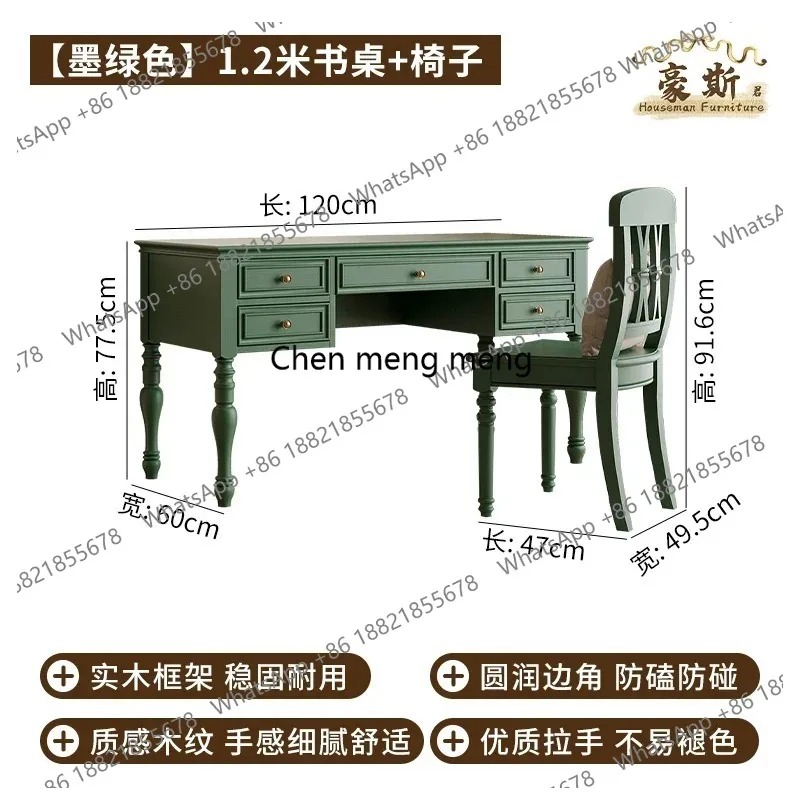 Home Office With Two Desks - E136 Vintage Tarzı İki'si Bir Arada