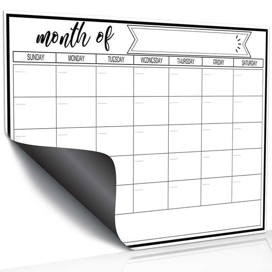 Magnetic Calendar Board - Buzdolabı Manyetik Beyaz Tahta Etiketi, Haftalık