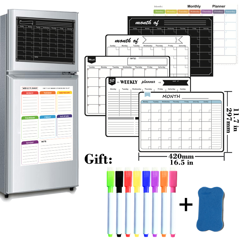 Magnetic Calendar Board - A3 Boyutu Manyetik Aylık Haftalık Planlayıcı