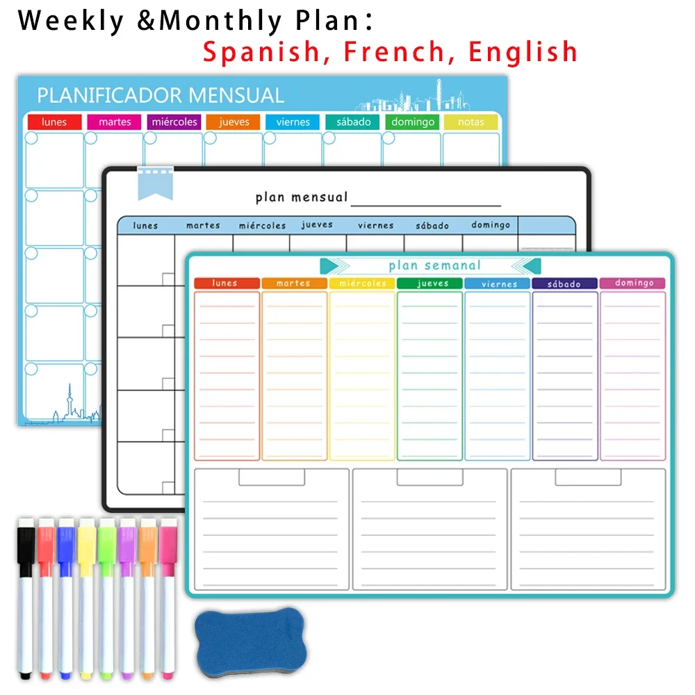 Magnetic Calendar Board - A3 Boyutunda Manyetik Haftalık ve Aylık
