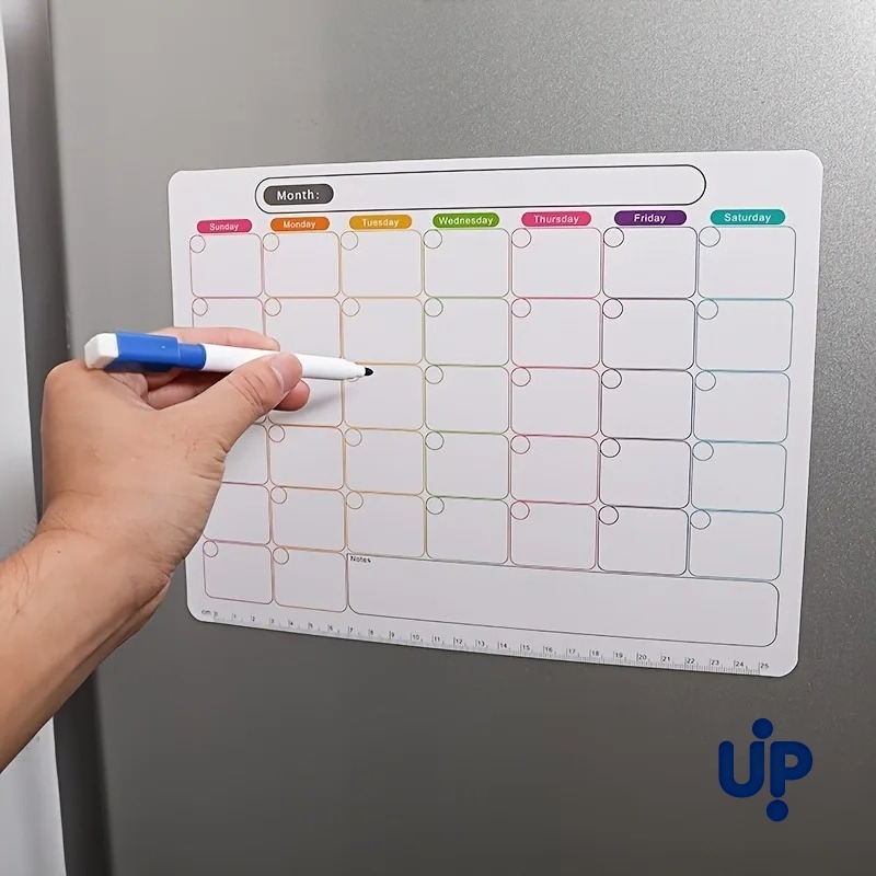 Magnetic Calendar Board - Buzdolabı Magneti, Aylık ve Haftalık Planlayıcı,