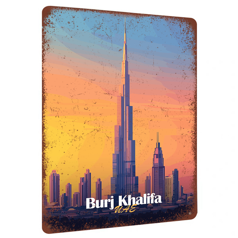 Home Office Dubai - Burj Khalifa Dubai BAE Skyline Metal