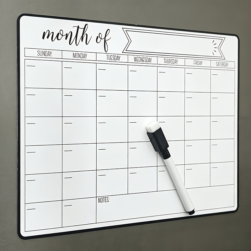Magnetic Calendar Board - Manyetik Takvim Not Panosu, 2 adet