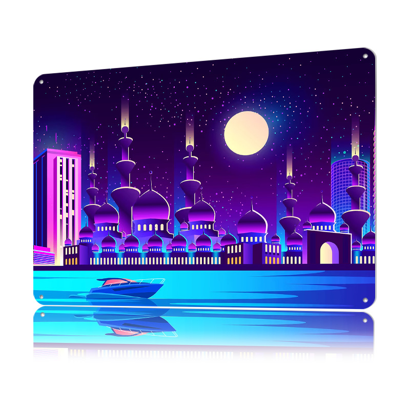Synthwave Neon Şehir Dubai Met - Home Office Dubai incelemesi ve fiyatı