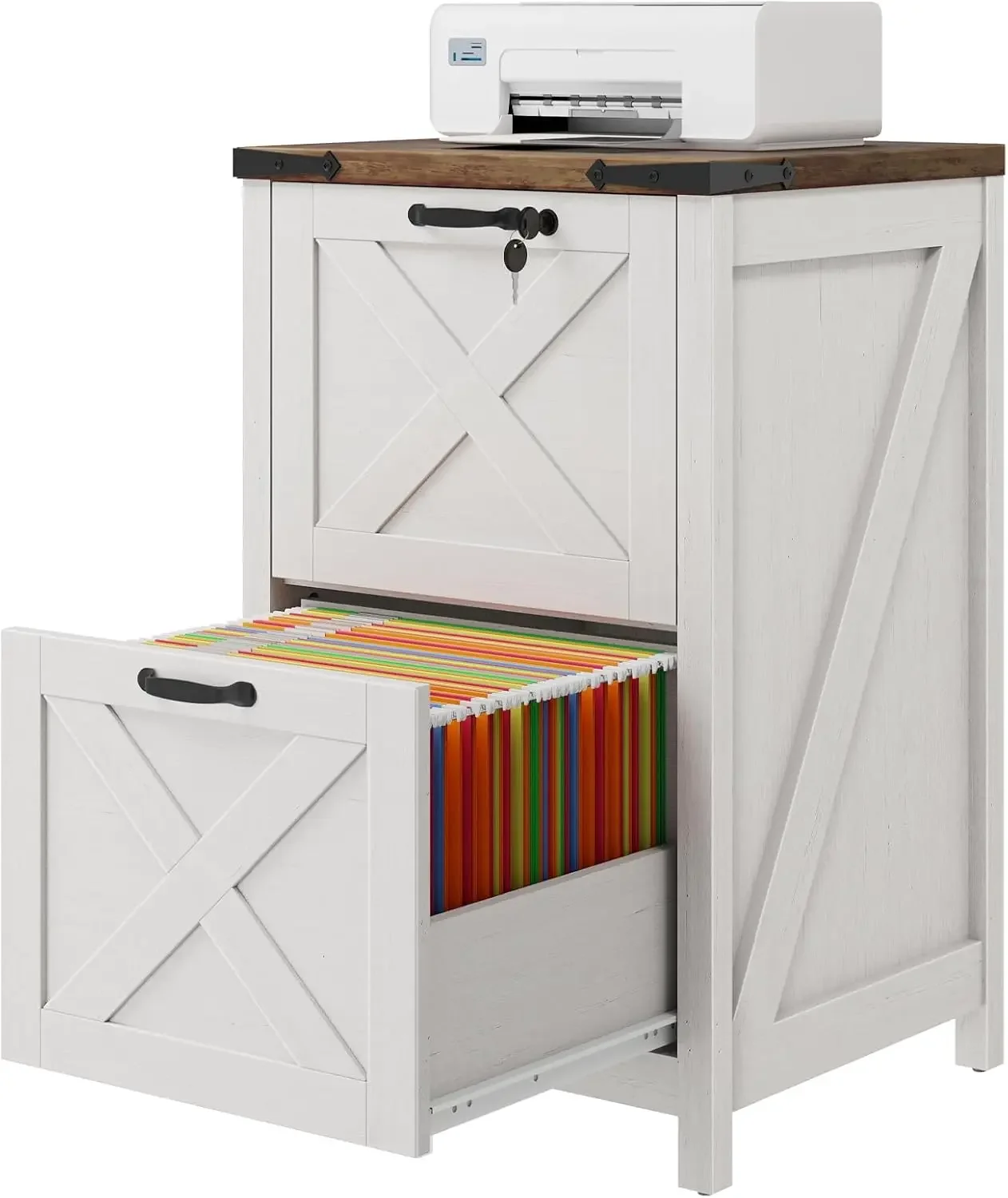 Beyaz Kilitli Ahşap İki Çekmec - Home Office With Two Desks incelemesi ve fiyatı