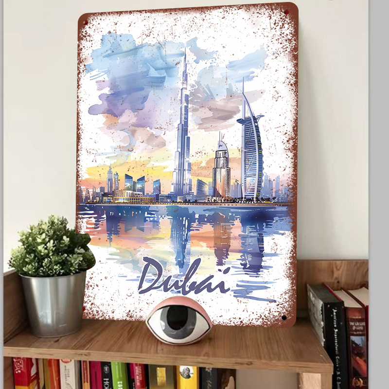 Dubai Skyline Suluboya Metal D - Home Office Dubai incelemesi ve fiyatı