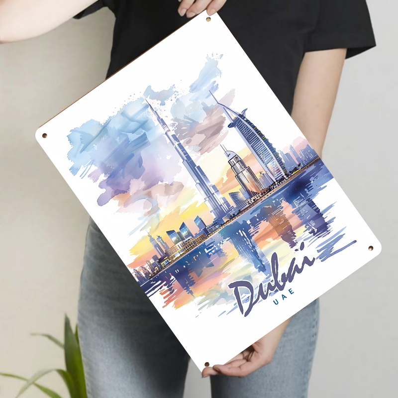 Dubai Skyline Suluboya Metal D - Home Office Dubai incelemesi ve fiyatı