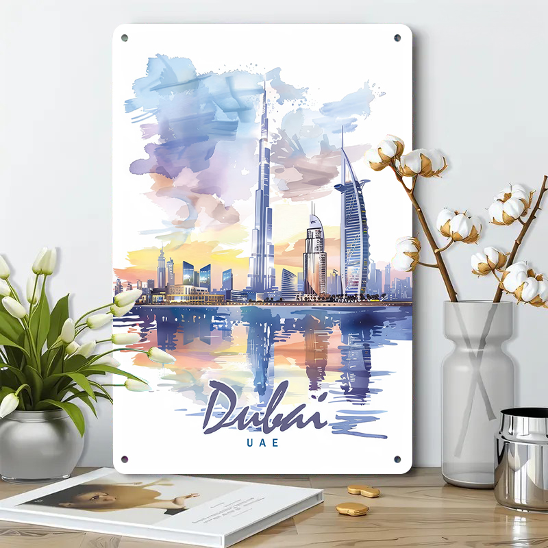 Dubai Skyline Suluboya Metal D - Home Office Dubai incelemesi ve fiyatı