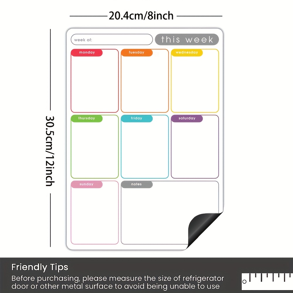 A4 Manyetik Haftalık Planlayıc - Magnetic Calendar Board incelemesi ve fiyatı