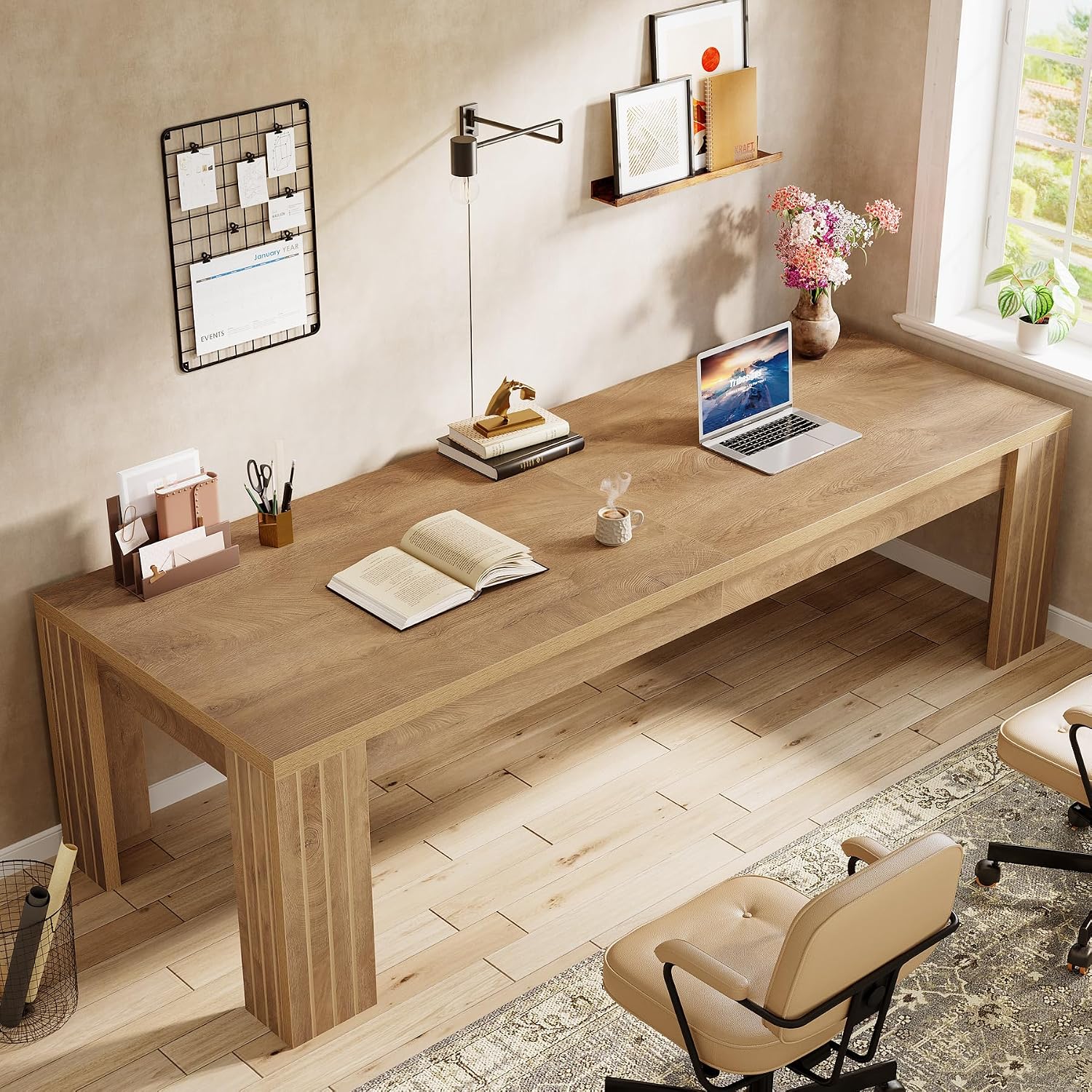 78,7 İnç Ekstra Uzun Bilgisaya - Home Office With Two Desks incelemesi ve fiyatı