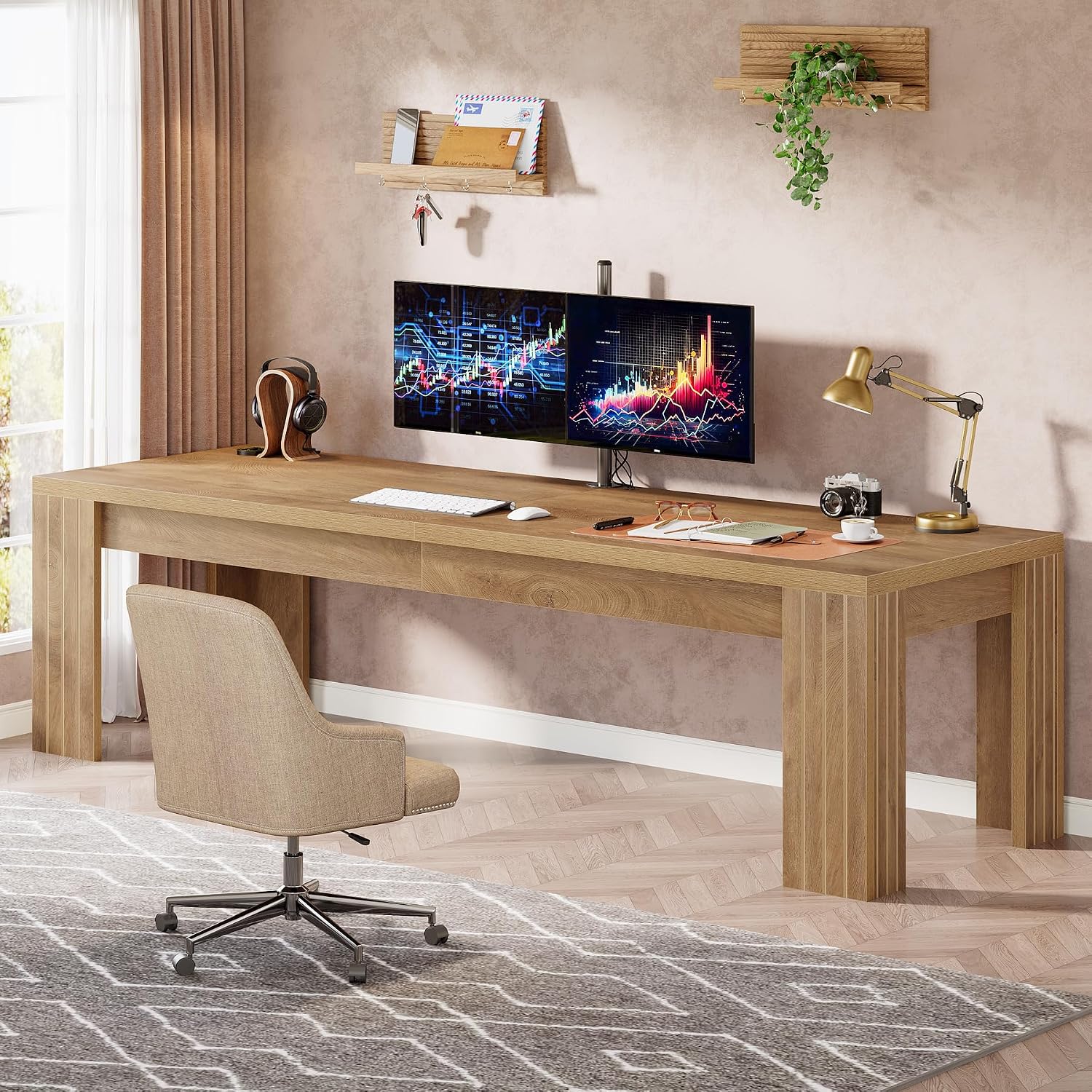78,7 İnç Ekstra Uzun Bilgisaya - Home Office With Two Desks incelemesi ve fiyatı